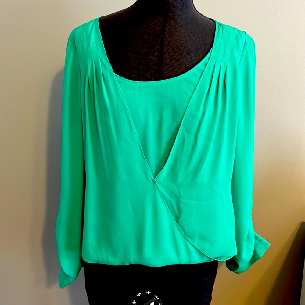 WHBM green blouse